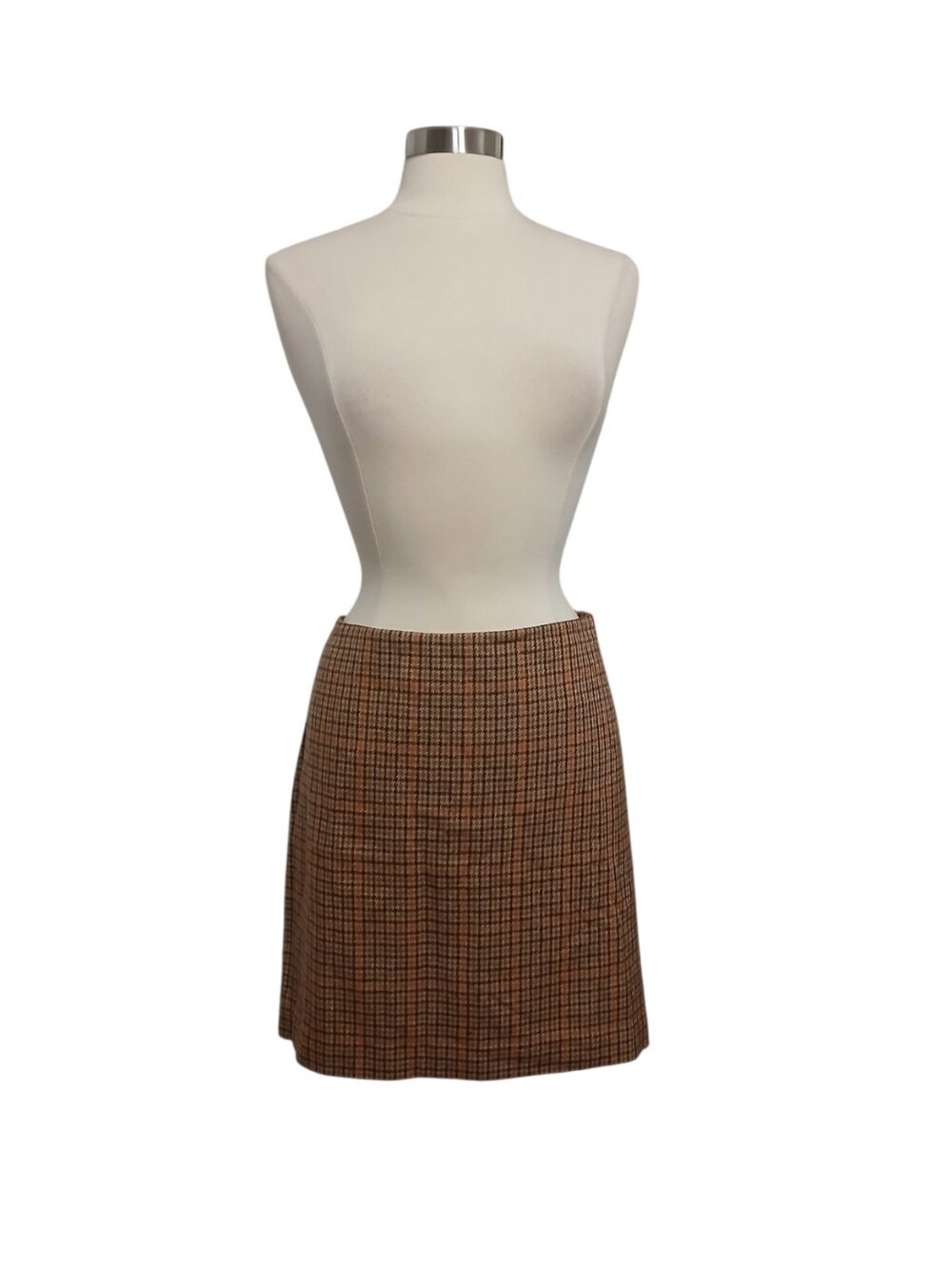 MICHAEL Michael Kors | Houndstooth Tan Brown Wool Blend Mini Skirt Size 12